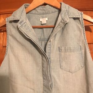 JCrew sleeveless chambray Top